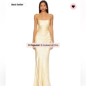 Shona Joy La Lune Lace Back Maxi Dress in Lemon